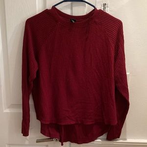Wild fable long sleeve waffle top xs red